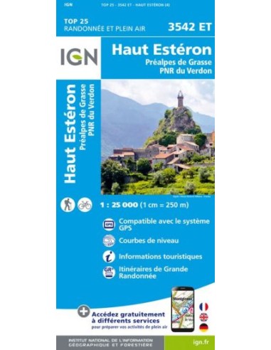 3542ET HAUT ESTERON, PREALPES DE GRASSE, PNR DU VERDON/RECTO