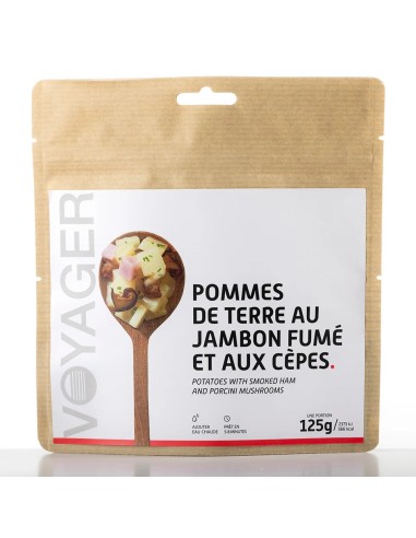 POMMES DE TERRE AU JAMBON FUME ET AUX CEPES